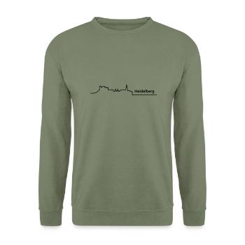 heidelberg skyline - Unisex Sweatshirt - army green - Front - Alina (178cm) & Michal (187cm)