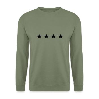 4 sterne - Unisex Pullover - Armeegrün - Vorne - Alina (178cm) & Michal (187cm)