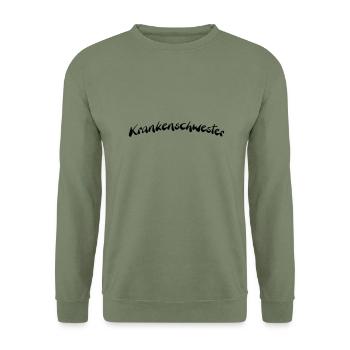 Krankenschwester - Unisex Pullover - Armeegrün - Vorne - Alina (178cm) & Michal (187cm)