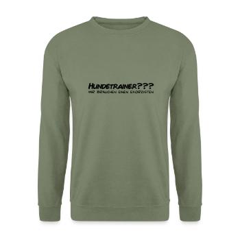 Hundetrainer - Unisex Pullover - Armeegrün - Vorne - Alina (178cm) & Michal (187cm)