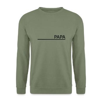 Papa - Unisex Pullover - Armeegrün - Vorne - Alina (178cm) & Michal (187cm)