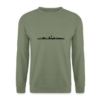 Skyline - Kühlungsborn - Unisex Pullover - Armeegrün - Vorne - Alina (178cm) & Michal (187cm)