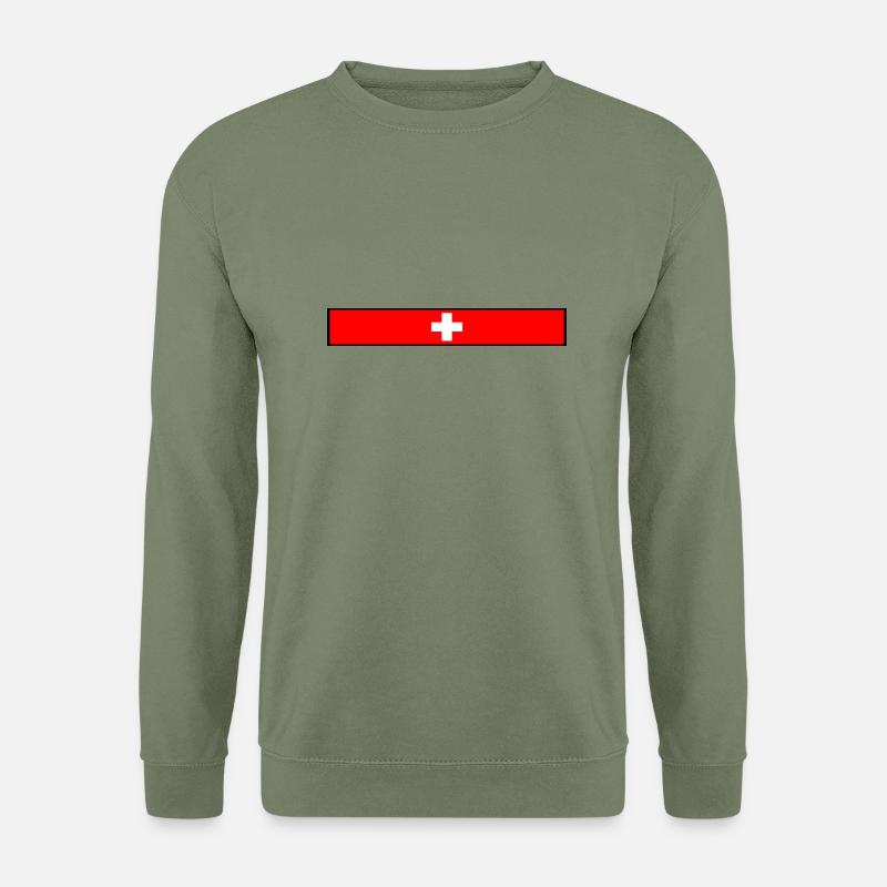 Schweiz Flagge - Unisex Pullover - Armeegrün