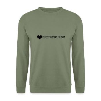 Love e Music - Unisex Pullover - Armeegrün - Vorne - Alina (178cm) & Michal (187cm)