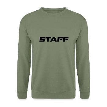 STAFF - Unisex Pullover - Armeegrün - Vorne - Alina (178cm) & Michal (187cm)