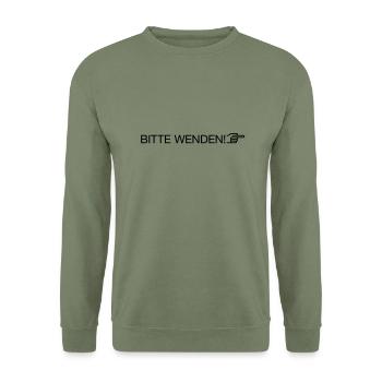 "bitte wenden" - Unisex Pullover - Armeegrün - Vorne - Alina (178cm) & Michal (187cm)