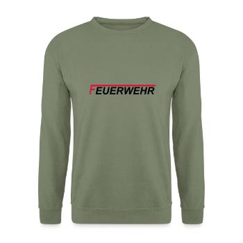 Feuerwehr langes F 2 farbig - Unisex Pullover - Armeegrün - Vorne - Alina (178cm) & Michal (187cm)
