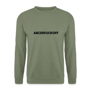 abcdefuckoff - Sweat-shirt Unisexe - vert militaire - Devant - Alina (178cm) & Michal (187cm)
