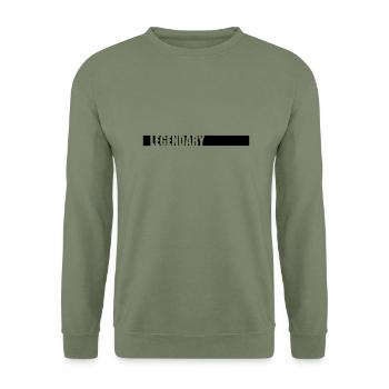 Text Logo Legendary - Unisex Sweatshirt - army green - Front - Alina (178cm) & Michal (187cm)