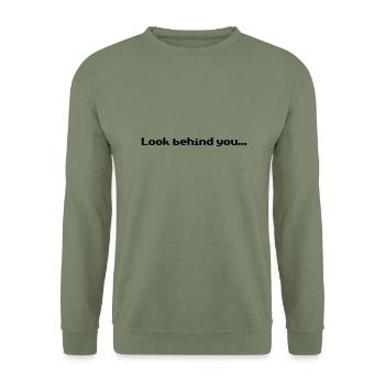 Look behind you - Unisex Pullover - Armeegrün - Vorne - Alina (178cm) & Michal (187cm)