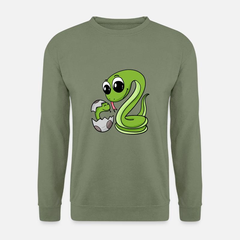 Serpent avec bébé serpent - Sweat-shirt Unisexe - vert militaire