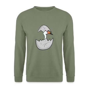 Grue pour bébé - Sweat-shirt Unisexe - vert militaire - Devant - Alina (178cm) & Michal (187cm)
