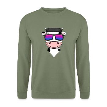 Bisexuell Kuh Geschenk - Unisex Pullover - Armeegrün - Vorne - Alina (178cm) & Michal (187cm)