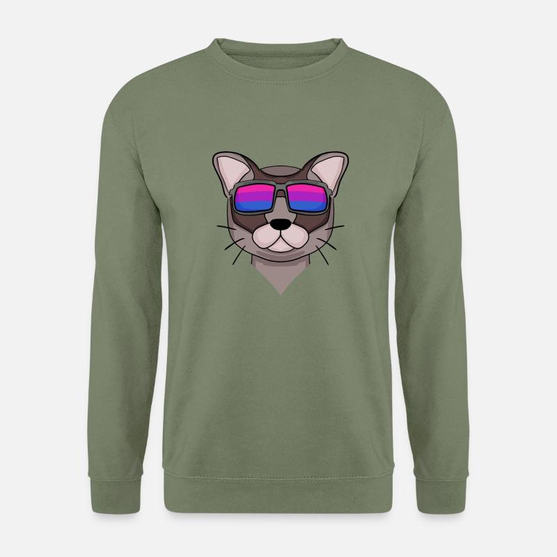 Bisexuell Burma Katze Geschenk - Unisex Pullover - Armeegrün