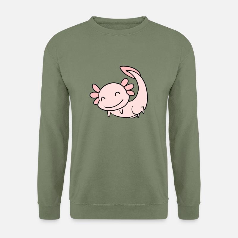 Süßes Axolotl Rosa - Unisex Pullover - Armeegrün
