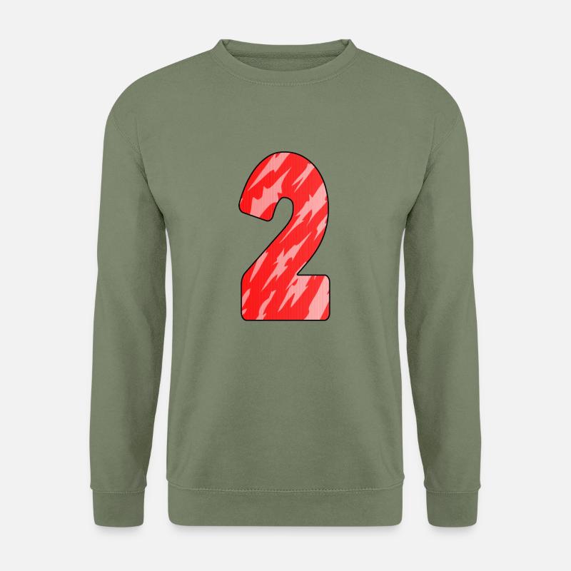 Number 2 Red Pattern - Unisex Sweatshirt - army green