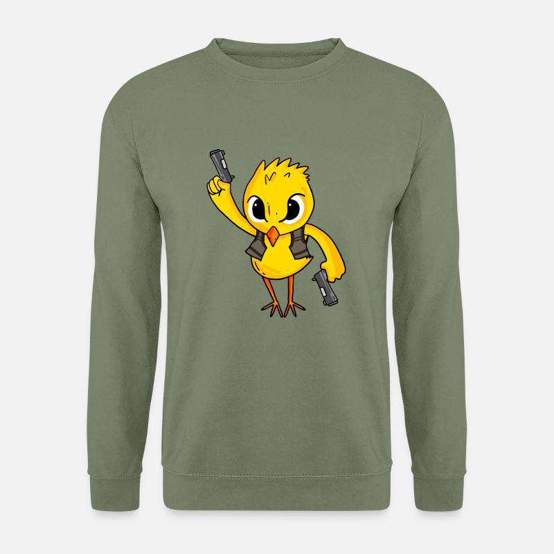 Küken mit Pistole - Unisex Pullover - Armeegrün