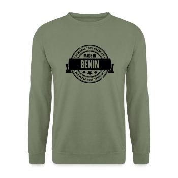Made in Benin - Unisex Pullover - Armeegrün - Vorne - Alina (178cm) & Michal (187cm)