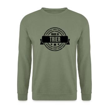 Made in Trier - Unisex Pullover - Armeegrün - Vorne - Alina (178cm) & Michal (187cm)