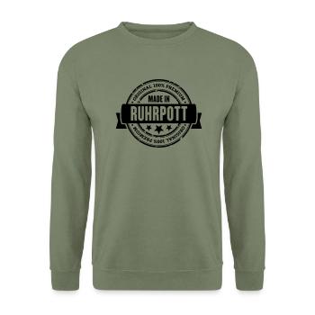 Made in Ruhrpott - Unisex Pullover - Armeegrün - Vorne - Alina (178cm) & Michal (187cm)