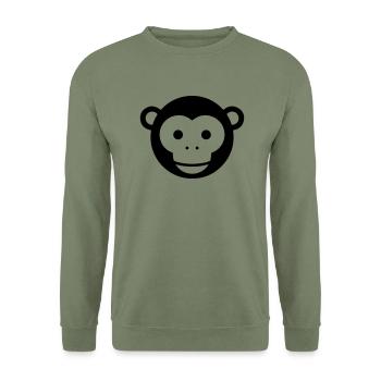 APE head baby - Unisex Sweatshirt - army green - Front - Alina (178cm) & Michal (187cm)