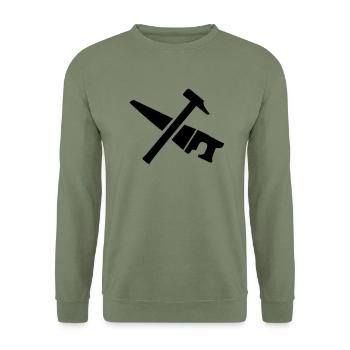Saw hammer - Unisex Sweatshirt - army green - Front - Alina (178cm) & Michal (187cm)
