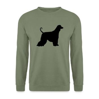 Afghan Hound - Sweat-shirt Unisexe - vert militaire - Devant - Alina (178cm) & Michal (187cm)