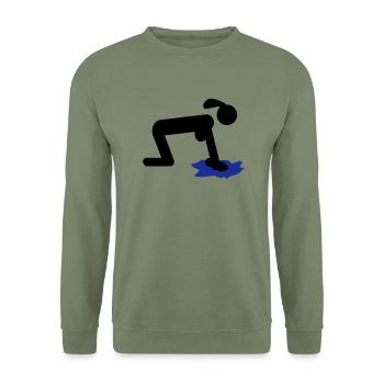 femme de ménage - Sweat-shirt Unisexe - vert militaire - Devant - Alina (178cm) & Michal (187cm)