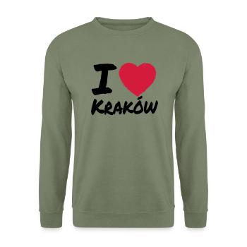 I Love Krakow - Unisex Pullover - Armeegrün - Vorne - Alina (178cm) & Michal (187cm)