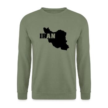Iran (ID: 002004) - Unisex Pullover - Armeegrün - Vorne - Alina (178cm) & Michal (187cm)