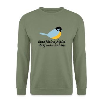 kleine Meise - Unisex Pullover - Armeegrün - Vorne - Alina (178cm) & Michal (187cm)
