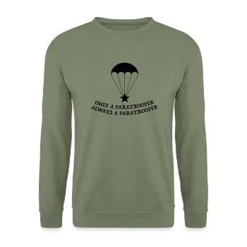 paratrooper veteran - Unisex Sweatshirt - army green - Front - Alina (178cm) & Michal (187cm)