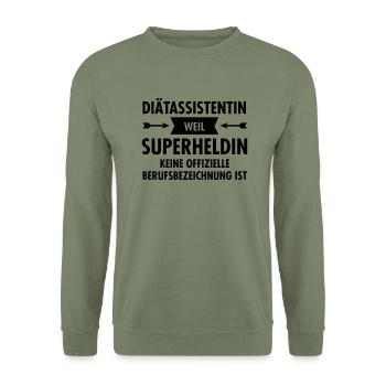 Diätassistentin - Superheldin - Unisex Pullover - Armeegrün - Vorne - Alina (178cm) & Michal (187cm)