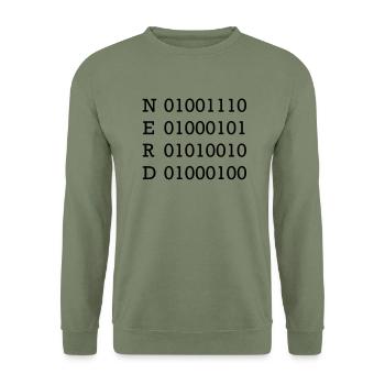 binary nerd - Unisex Sweatshirt - army green - Front - Alina (178cm) & Michal (187cm)