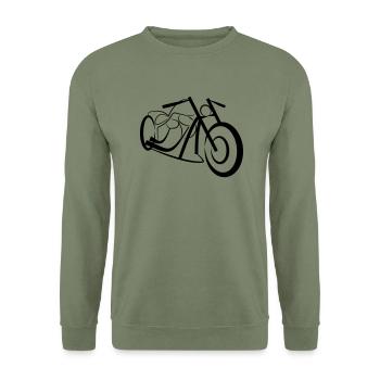 Custom Chopper Bike - Unisex Pullover - Armeegrün - Vorne - Alina (178cm) & Michal (187cm)