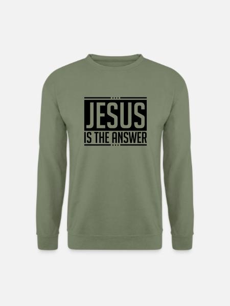 jesus_is_the_answer_ga1 - Unisex Pullover - Armeegrün