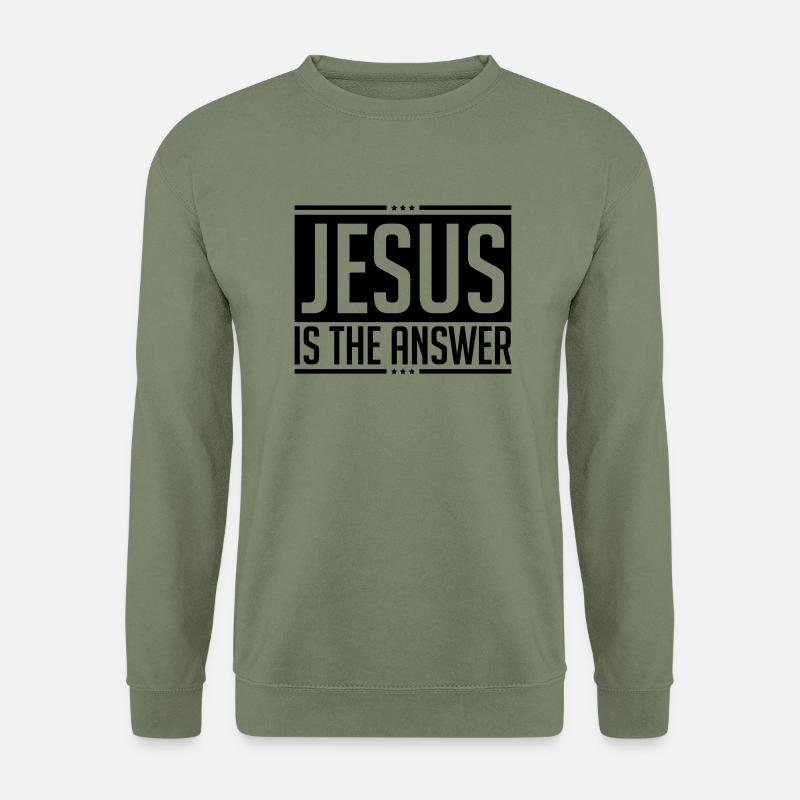 jesus_is_the_answer_ga1 - Unisex Pullover - Armeegrün