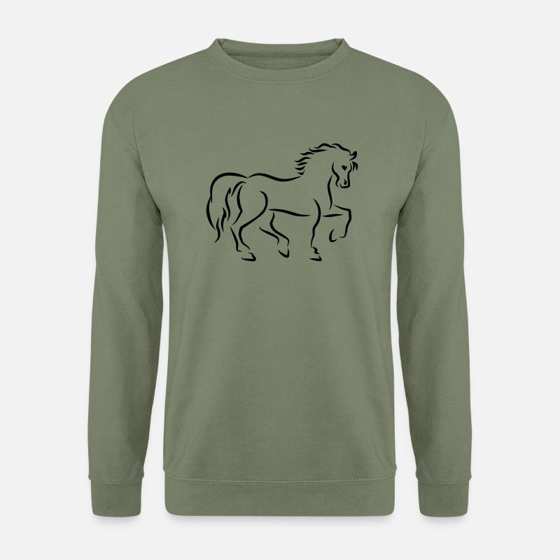 Pferd - Unisex Pullover - Armeegrün