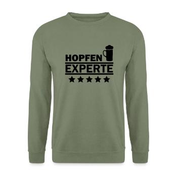 hopfen experte - Unisex Pullover - Armeegrün - Vorne - Alina (178cm) & Michal (187cm)