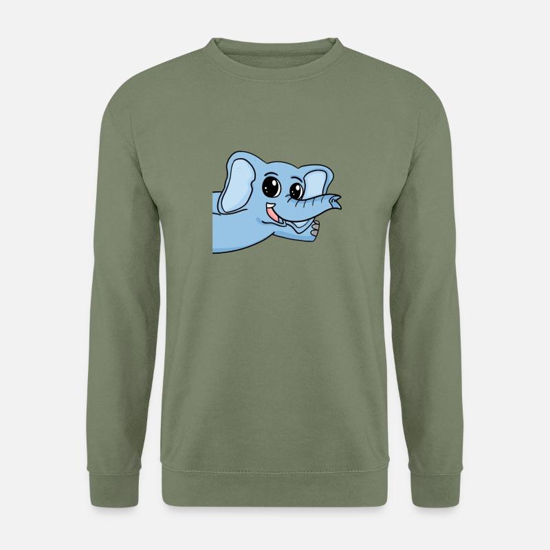 Elefant Gruß Begrüßung - Unisex Pullover - Armeegrün