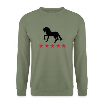chevaux - Sweat-shirt Unisexe - vert militaire - Devant - Alina (178cm) & Michal (187cm)