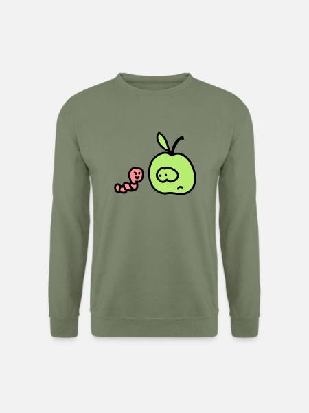 Apfel + Wurm 3 - Unisex Pullover - Armeegrün