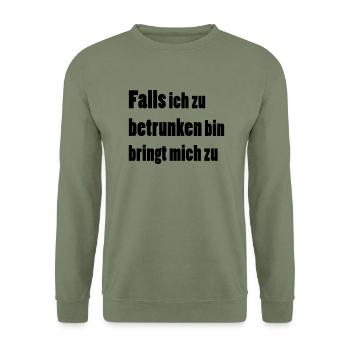 bring mich zu - ich bin - Unisex Pullover - Armeegrün - Vorne - Alina (178cm) & Michal (187cm)