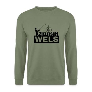wels_zielfisch__f1 - Sweat-shirt Unisexe - vert militaire - Devant - Alina (178cm) & Michal (187cm)