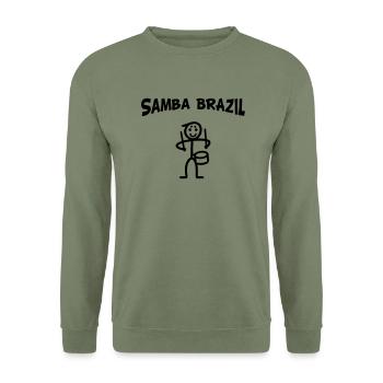 Samba Brazil - Unisex Pullover - Armeegrün - Vorne - Alina (178cm) & Michal (187cm)