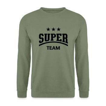 Super Team - Unisex Sweatshirt - army green - Front - Alina (178cm) & Michal (187cm)