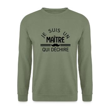 je suis un maitre qui déchire - Unisex Pullover - Armeegrün - Vorne - Alina (178cm) & Michal (187cm)