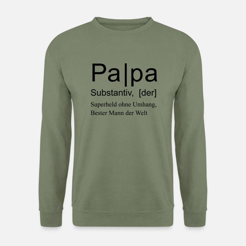 Papa Definition lustig geschenk spruch vatertag pa - Unisex Pullover - Armeegrün
