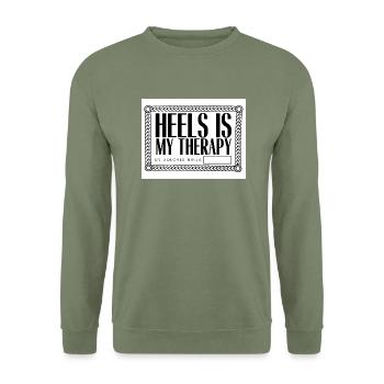 MY THERAPHY SHIRTS page 0002 - Unisex Sweatshirt - army green - Front - Alina (178cm) & Michal (187cm)
