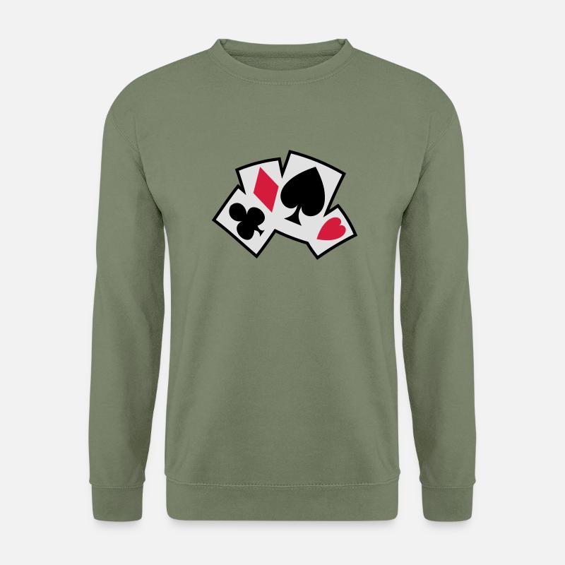 pokerkarten - Unisex Pullover - Armeegrün